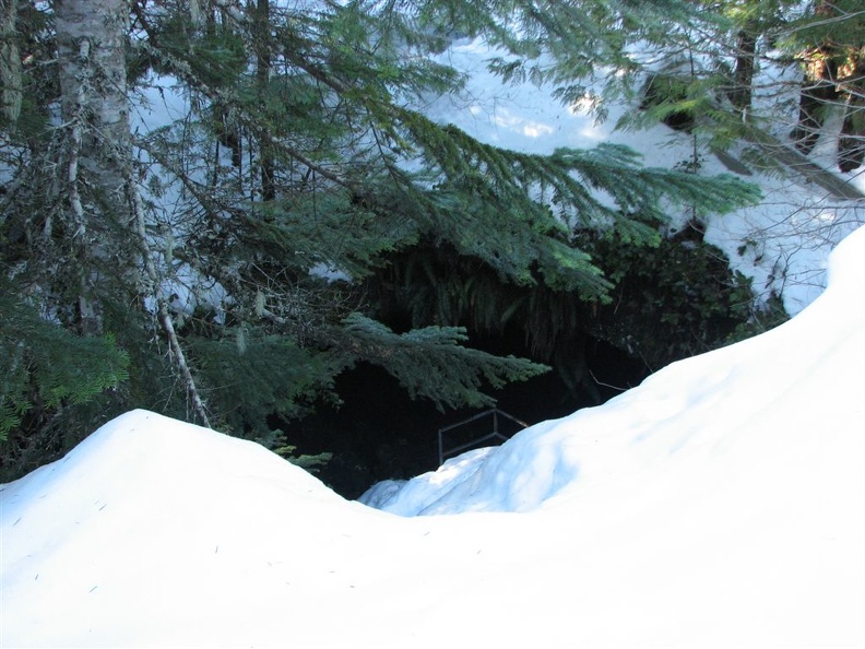 Skylight entrance to Ape Cave.