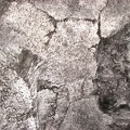 Ceiling of the lava tube showing cracks as the rock cooled and contracted.
