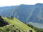 Looking south at the upper portion of the Dog Mountain Trail and the Columbia River.