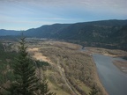 From the top of Beacon Rock there are great views to the east with Boneville Dam in the distance. The trees along the river will soon burst into green.