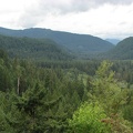 View of the Lewis River Valley near the trailhead for Big Creek Falls.