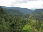 View of the Lewis River Valley near the trailhead for Big Creek Falls.