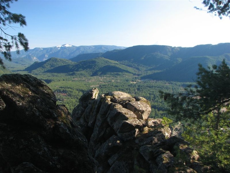 The rock promontory in the foreground is a great place to see the surrounding countyside.