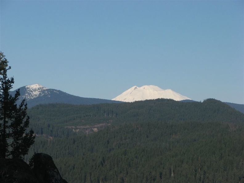 Mt. Adams rises above the nearby hills from near the top of Bunker Hill.