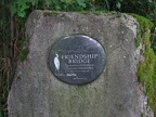 Stone monument commemorating the Friendship Bridge