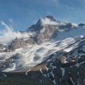 Clouds caress Little Tahoma as marine air pushes in from the coast on the Burroughs Mountain Trail.