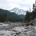 Mt. Rainier from the Nisqually River near Cougar Rock Campground.