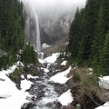 The snow can stay late at Comet Falls.