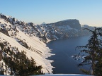 Looking at Llao Rock and Mt. Thielsen.