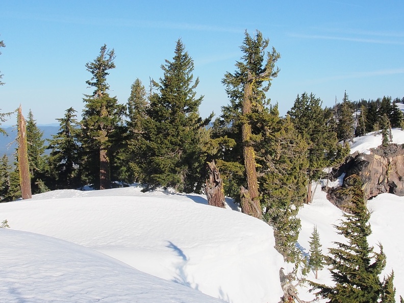 A scenic view around Crater Lake.