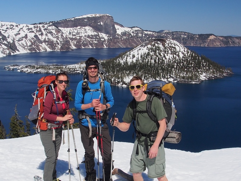 Carissa, Jeremiah, and Johnny sporting warm-weather gear.