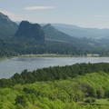 Beacon Rock and the Columbia River from the Horsetail Creek Trail.