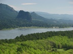 Beacon Rock and the Columbia River from the Horsetail Creek Trail.