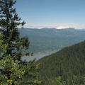 Loooking east, Mt. Adams peeks out on the horizon. This is taken from the viewpoint about 1/2 mile to the east of Devil's Rest.