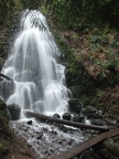 Fairy Falls spills over a basalt cliff next to the Wahkeena Falls Trail in the Columbia River Gorge.