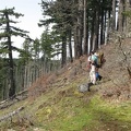 Taking a rest break on the lower part of the Eagle-Benson Trail.