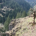 The lower part of the Eagle-Benson Trail makes its way down a place where there isn't a sheer dropoff down to Eagle Creek. You can see the nearby cliffs that drop down to Eagle Creek.