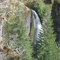 Eagle-Benson Trail crosses Wy'east Creek above Wy'east Falls, a 140 feet plunge waterfall.