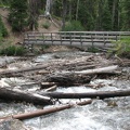 The first major creek the Elk Meadows Trail crosses is Clark Creek. This is an easy crossing with this nice log crossing.