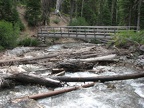 The first major creek the Elk Meadows Trail crosses is Clark Creek. This is an easy crossing with this nice log crossing.