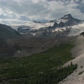 Here it is easy to see the U-shaped valley made by the Emmons Glacier when it once filled the valley.