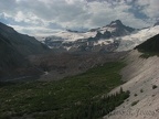 Here it is easy to see the U-shaped valley made by the Emmons Glacier when it once filled the valley.