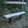 Wood bench overlooking Rock Creek on the Tarbell Trail.