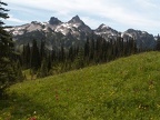 Lakes Trail, looking south to the Tatoosh Range. Picture taken 7/3/2005 about 11am.