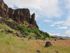 Here is an interesting spire of basalt on the south side of Horsethief Butte.