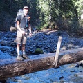 Will is crossing over the log footbridge across Nickel Creek. This is the largest creek that you cross on this trip, unless you decided to cross the bridge at Indian Bar.