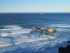 Tillamook Rock Lighthouse can be seen in the distance from near the trailhead. This lighhouse has an interesting history and is now a repository for cremations.