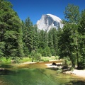 Merced River Half Dome in Yosemite Valley California