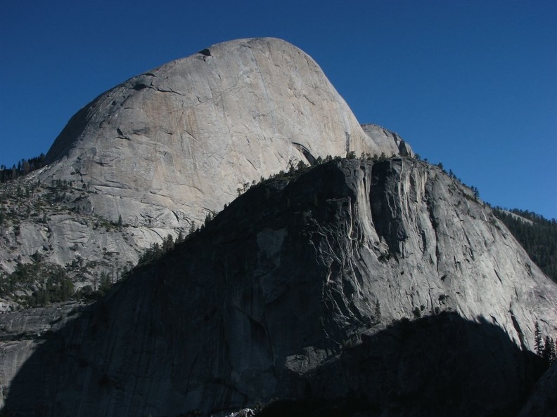 Half Dome on the left and Mount Broderick in the center in Yosemite Valley