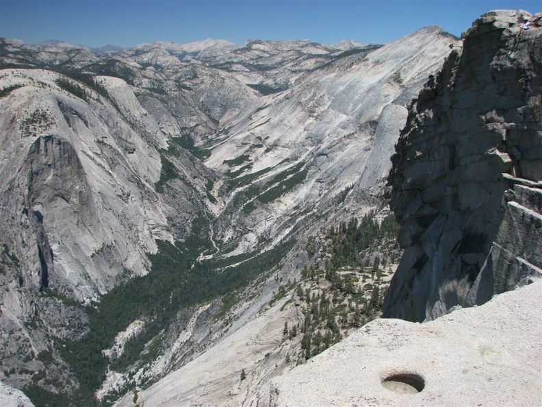 On top of Half Dome looking northwest at the granite valley