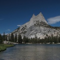 Cathedral Peak and Cathedral Lake in Yosemite National Park.