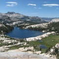 We're off the trai, looking west towards Lower Cathedral Lake in Yosemite National Park.