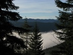 There are clearings along the trail where there are views to the south and the west of the mountains and valleys of the Coast Range.