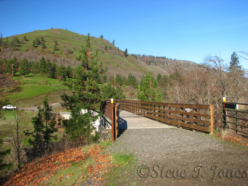 The Fisher Hill trestle has been redecked by Klickitat County and was opened on Jan. 6, 2011. This is about 2 miles from the Columbia River.