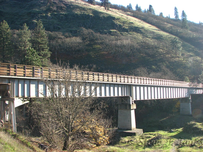 The Fisher Hill trestle showing the new railings along the trestle that were installed during the deck construction process.