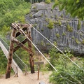 Suspension bridge across the Muddy River