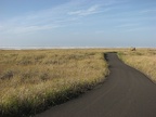 A picture looking northward on the paved portion of the Lewis and Clark Discovery Trail heading towards Long Beach, WA.