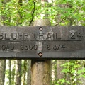 Trail Junction sign for Bluff Trail #24 from the Lewis River Trail.