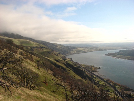 A nice view looking east into the Columbia River Gorge from the Cherry Orchard Trail.