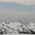 The Castle, on the left, looks kind of like a cat's face. Pinnacle Peak in the middle looks so rugged. Plummer Peak is kind of shaped like a chocolate kiss.