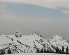 The Castle, on the left, looks kind of like a cat's face. Pinnacle Peak in the middle looks so rugged. Plummer Peak is kind of shaped like a chocolate kiss.