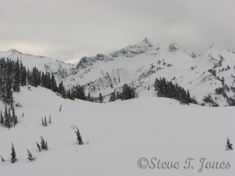 Brrr... I think the snow will keep getting deeper through March. There must be 15 feet of snow on the ground here. Notice the trees in the foreground are almost buried. You can tell by looking at the trees that they aren't very small trees. The wind must 