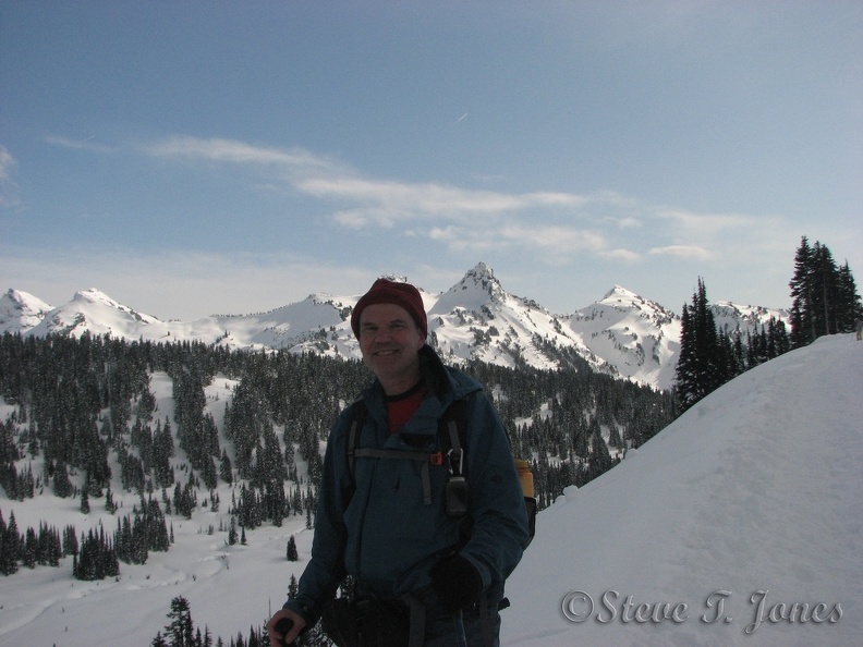 Steve posing in front of the Tatoosh Range.