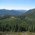 Here is view from the Mazama Trail of the parking lot. Some sections of the lower trail provide views of Mt. Hood.