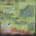 Close up view of the trail map near the Hantwick Road Trailhead on the Moulton Falls Trail.
