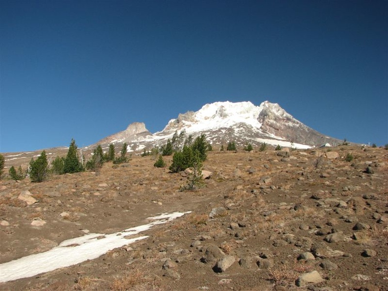 As you follow the Palmateer trail higher and higher patches of snow linger all year.